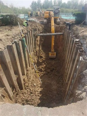  北京工程改造快速打拉森钢板桩基坑支护施工