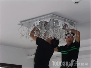 杭州专业灯具安装维修日光灯吊灯吸顶灯水晶灯安装