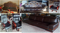 北京欧式美式皮沙发换面翻新，床头掉皮旧了换面维修厂家