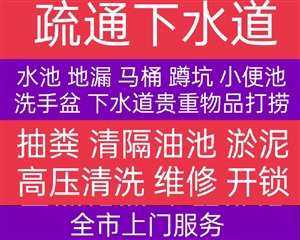 武汉市区马桶维修，厨房/厕所下水道疏通，抽粪价格实惠快速服务