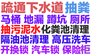 陇南市下水道疏通马桶地漏蹲坑厕所.开换锁(全城24小时)