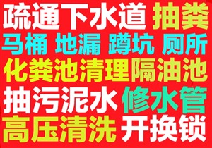 蚌埠市疏通下水道,马桶地漏蹲坑厕所化粪池清理,24小时