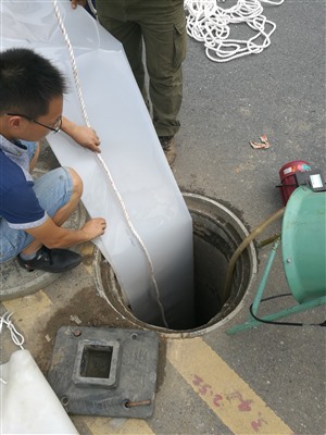 南京栖霞区尧化门市政管道清淤，气囊封堵管道，非开挖管道修复